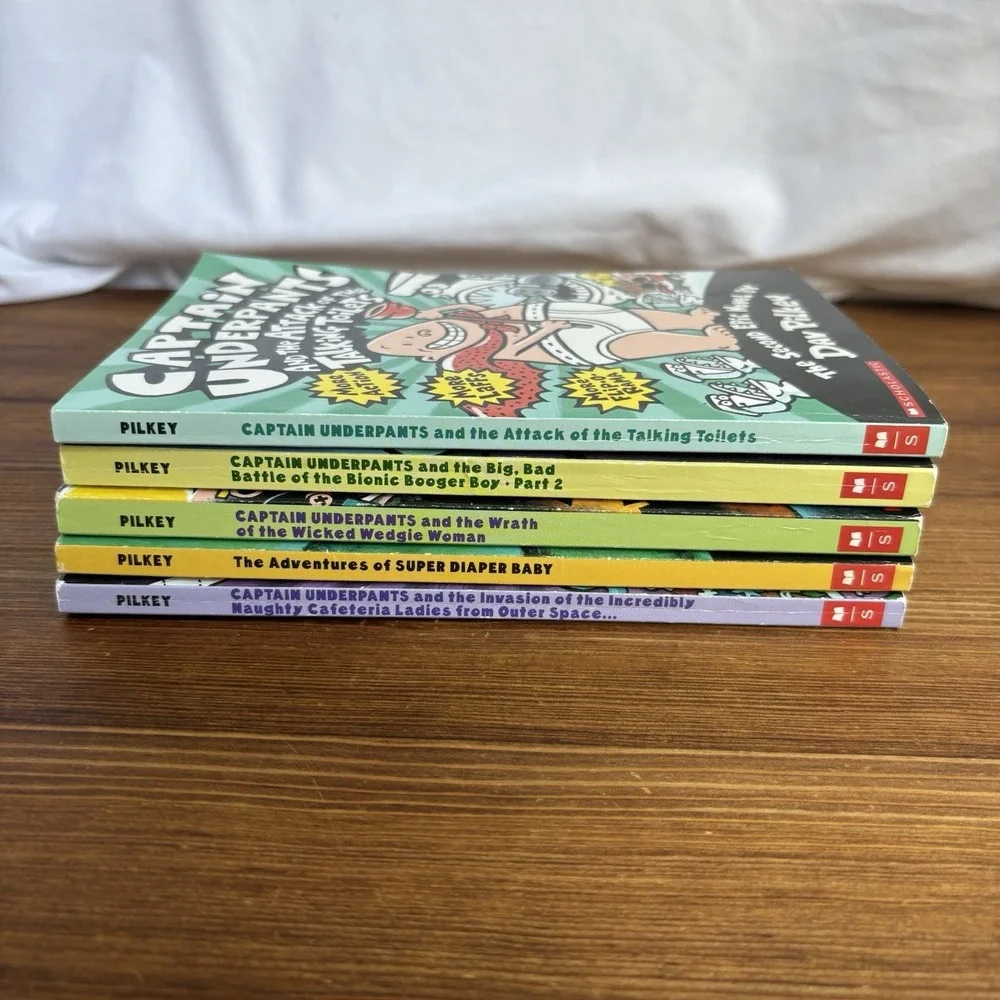 Captain Underpants Lot of 5 Books Dav Pilkey Super Diaper Baby Scholastic